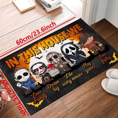 Halloween Door Mat Horror Print Creative Doormat Non-Slip Floor Rug