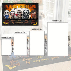 Halloween Door Mat Horror Print Creative Doormat Non-Slip Floor Rug