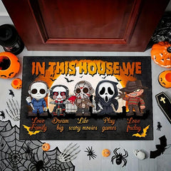Halloween Door Mat Horror Print Creative Doormat Non-Slip Floor Rug