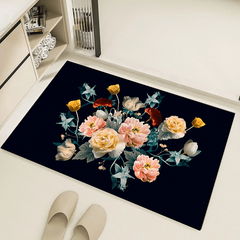 Flower Pattern Area Rug Non Slip Indoor Carpet Doorway Mat Home Decoration