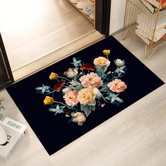 Flower Pattern Area Rug Non Slip Indoor Carpet Doorway Mat Home Decoration