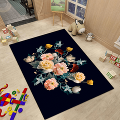 Flower Pattern Area Rug Non Slip Indoor Carpet Doorway Mat Home Decoration