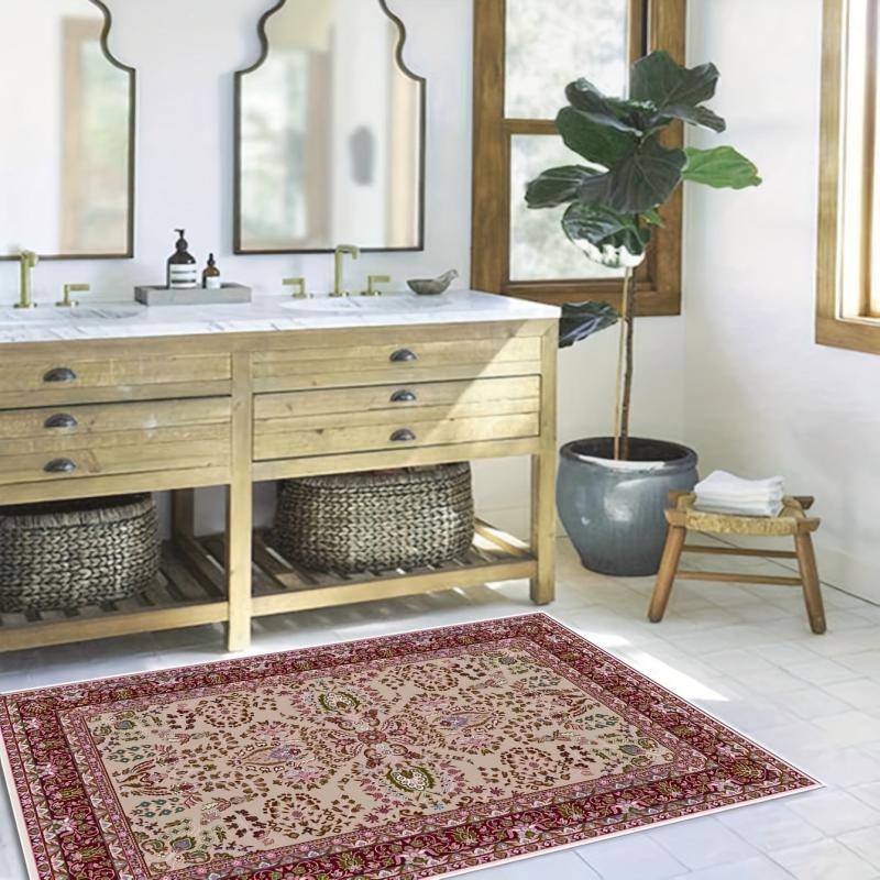 Boho Vintage Rug Washable Floor Carpet For Living Room Bedroom 16x24in