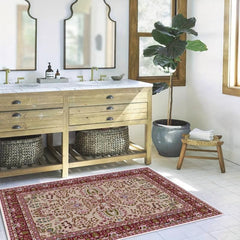 Boho Vintage Rug Washable Floor Carpet For Living Room Bedroom 16x24in