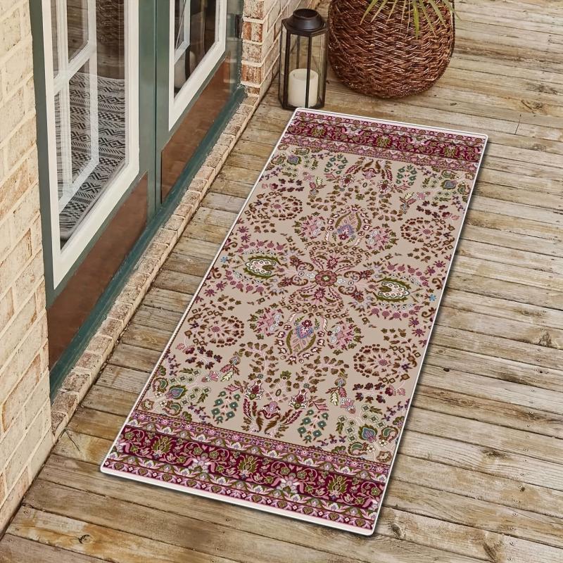 Boho Vintage Rug Washable Floor Carpet For Living Room Bedroom 16x24in