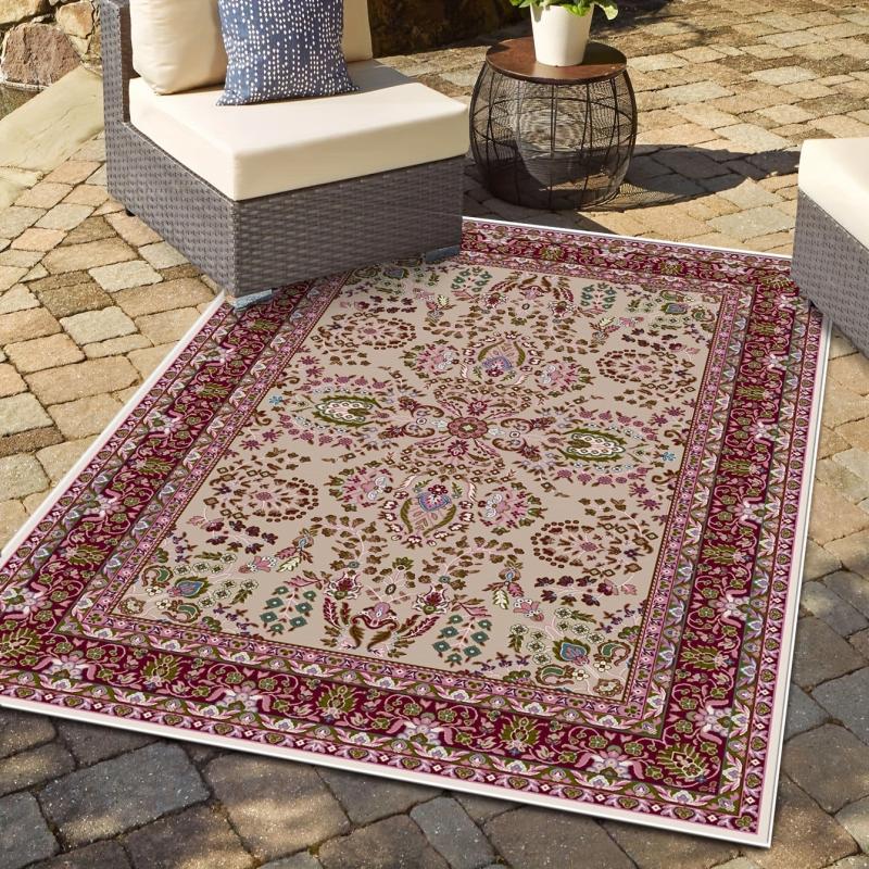 Boho Vintage Rug Washable Floor Carpet For Living Room Bedroom 16x24in