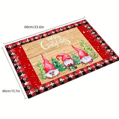 Santa Claus Carpet Home Decoration Floor Mat Soft Water Absorbent