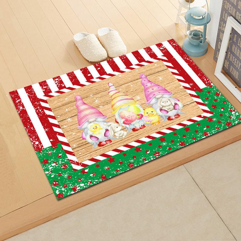 Santa Claus Carpet Home Decoration Floor Mat Soft Water Absorbent