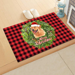 Santa Claus Carpet Home Decoration Floor Mat Soft Water Absorbent