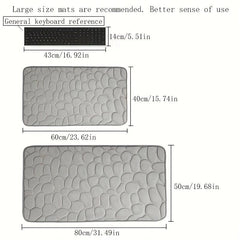 Absorbent Cobblestone Bathroom Rugs Non Slip Machine Washable Bath Rugs
