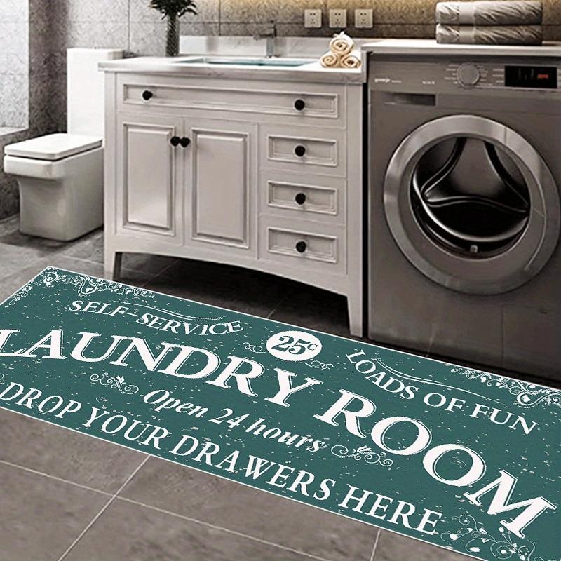 Anti-Skid Waterproof Laundry Mat Retro Pattern Kitchen Bathroom Decor