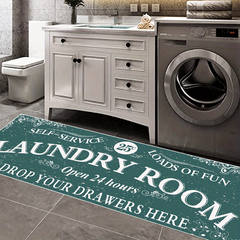 Anti-Skid Waterproof Laundry Mat Retro Pattern Kitchen Bathroom Decor