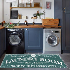 Anti-Skid Waterproof Laundry Mat Retro Pattern Kitchen Bathroom Decor