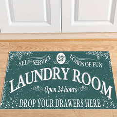 Anti-Skid Waterproof Laundry Mat Retro Pattern Kitchen Bathroom Decor