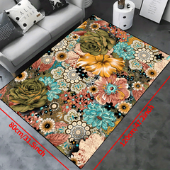 Decor Rug Ho Flowers Non-slip Resistant Rug Machine Washable Waterproof Carpet