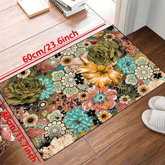 Decor Rug Ho Flowers Non-slip Resistant Rug Machine Washable Waterproof Carpet