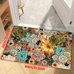 Decor Rug Ho Flowers Non-slip Resistant Rug Machine Washable Waterproof Carpet