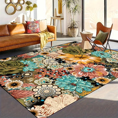 Decor Rug Ho Flowers Non-slip Resistant Rug Machine Washable Waterproof Carpet