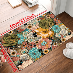 Decor Rug Ho Flowers Non-slip Resistant Rug Machine Washable Waterproof Carpet