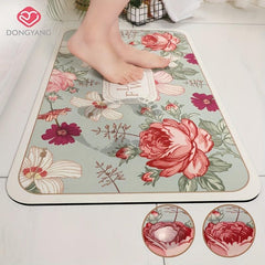 Soft Diatom Mud Mat Vintage Rapid Water Absorbent Washable Bath Rug