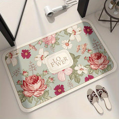 Soft Diatom Mud Mat Vintage Rapid Water Absorbent Washable Bath Rug