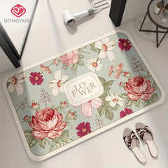 Soft Diatom Mud Mat Vintage Rapid Water Absorbent Washable Bath Rug
