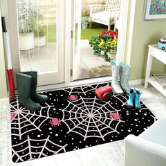 Halloween Spider Web Printed Mat Soft Carpet Room Decor