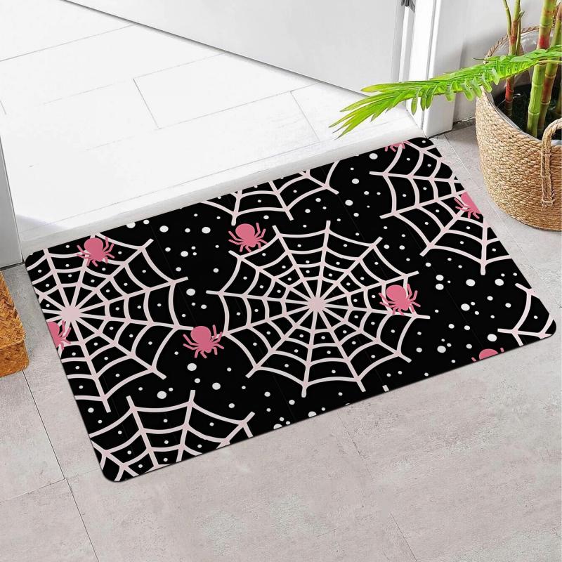 Halloween Spider Web Printed Mat Soft Carpet Room Decor