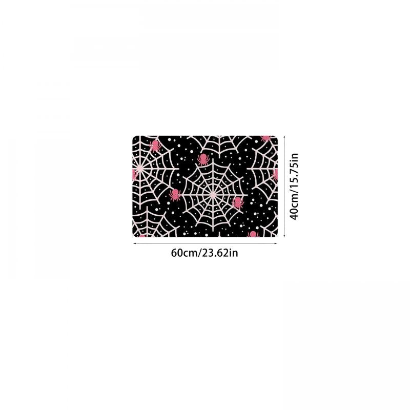 Halloween Spider Web Printed Mat Soft Carpet Room Decor