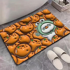 3D Diatom Mud Bath Mat Fruit Non Slip Bathroom Rug Ultra Soft Water Absorbent