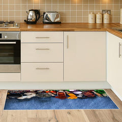 2pcs Cushioned Anti Fatigue Kitchen Rug Spice Pattern Soft Thickened Kitchen Rug