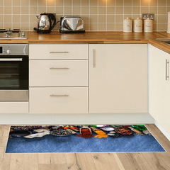 2pcs Cushioned Anti Fatigue Kitchen Rug Spice Pattern Soft Thickened Kitchen Rug