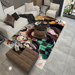 Anime Game Character Crystal Velvet Area Rug Non-slip Stain Resistant Waterproof