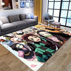 Anime Game Character Crystal Velvet Area Rug Non-slip Stain Resistant Waterproof