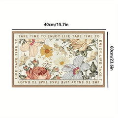 Floral Floor Mat Absorbent Non Slip Bathroom Carpet Small Washable Quick Dry
