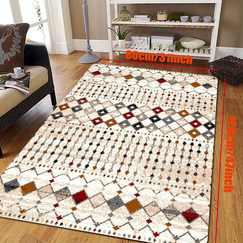 Nordic Style Geometric Kitchen Rug Soft Thickened Floor Mat Non-slip