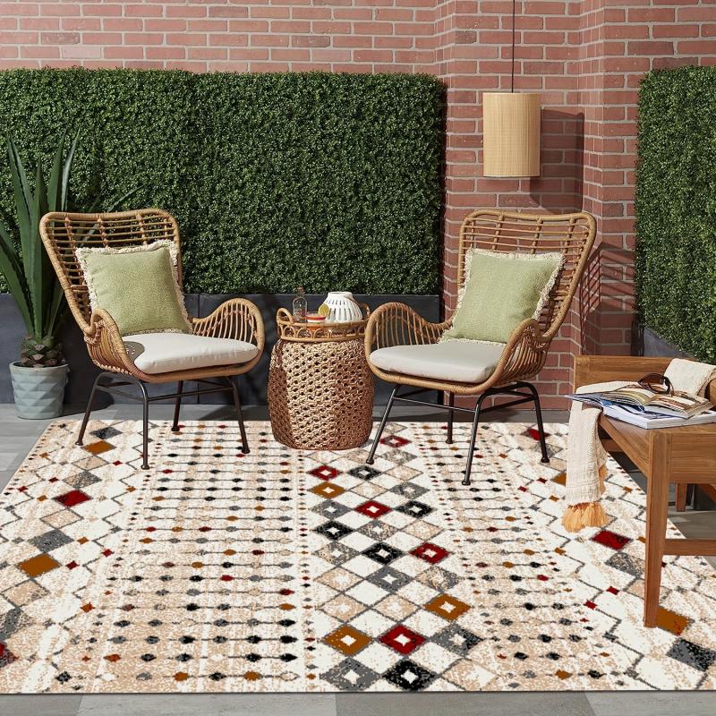 Nordic Style Geometric Kitchen Rug Soft Thickened Floor Mat Non-slip