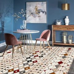 Nordic Style Geometric Kitchen Rug Soft Thickened Floor Mat Non-slip