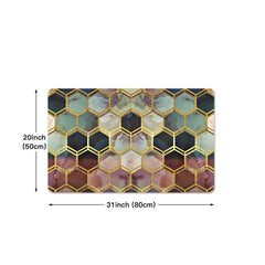 Hexagon Pattern Floor Mat Modern Kitchen Rug Indoor Carpet