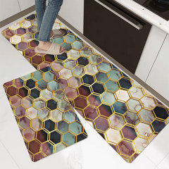 Hexagon Pattern Floor Mat Modern Kitchen Rug Indoor Carpet