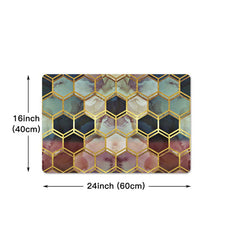 Hexagon Pattern Floor Mat Modern Kitchen Rug Indoor Carpet