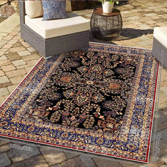 Floral Graphic Vintage Rug Washable Soft Non Slip Mat For Living Room & Bedroom