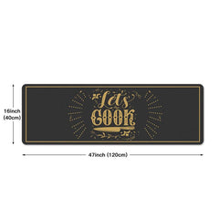 1pc Cook Kitchen Rug Letter Printing Floor Mat Household Kitchen Mat