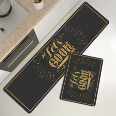 1pc Cook Kitchen Rug Letter Printing Floor Mat Household Kitchen Mat