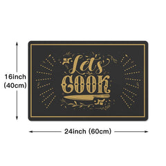 1pc Cook Kitchen Rug Letter Printing Floor Mat Household Kitchen Mat