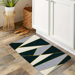Geometric Pattern Kitchen Rug Dirt Resistant Waterproof Floor Mat
