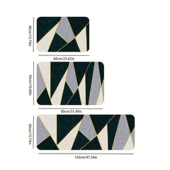Geometric Pattern Kitchen Rug Dirt Resistant Waterproof Floor Mat