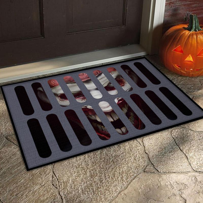 Halloween 3D Illusion Clown Door Mat - Non Skid Carpet