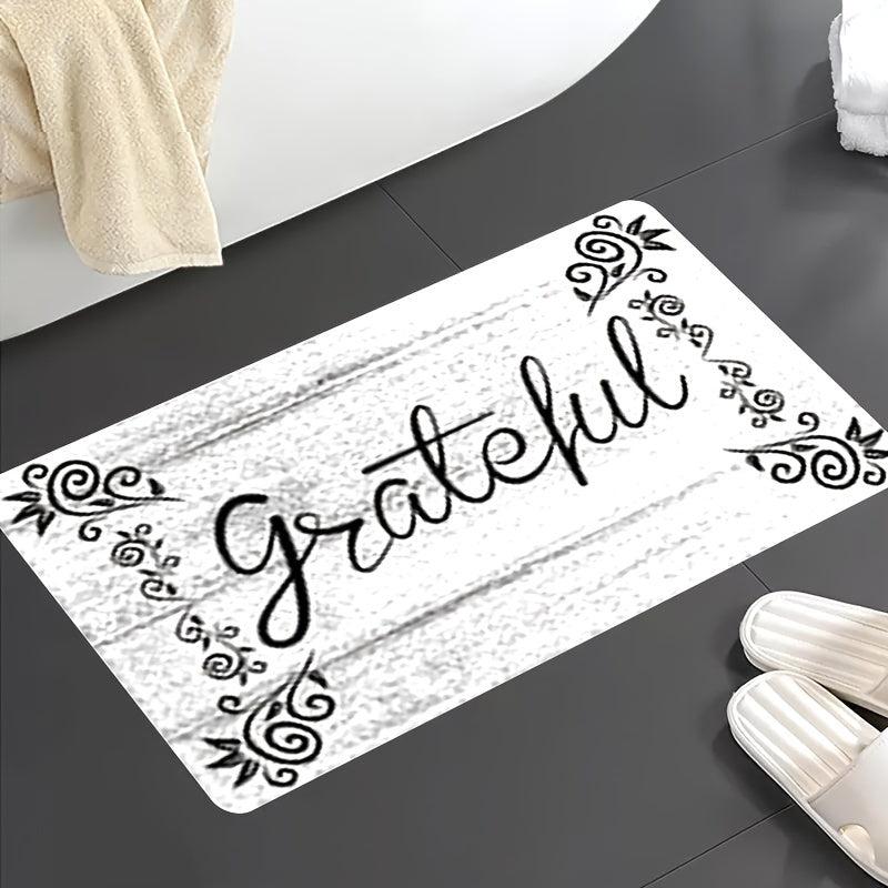 Soft Absorbent Bathroom Rug Letter Carpet Mat Waterproof Mat