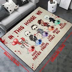 1pc Horror Anime Carpet Halloween Floor Rug Non-slip Resistant Rug